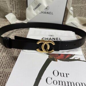 Chanel Black and Gold Women's Belt